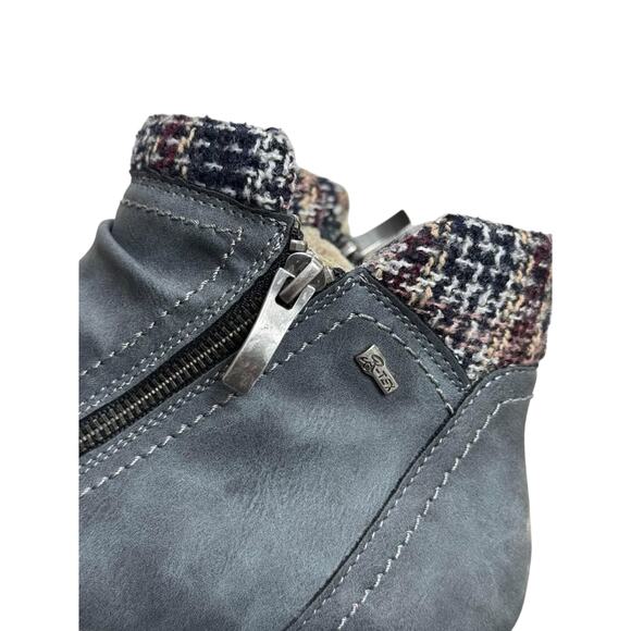 Women's Spring Step Blue Ruched Ankle Boots - Size 10 - Picture 4 of 9